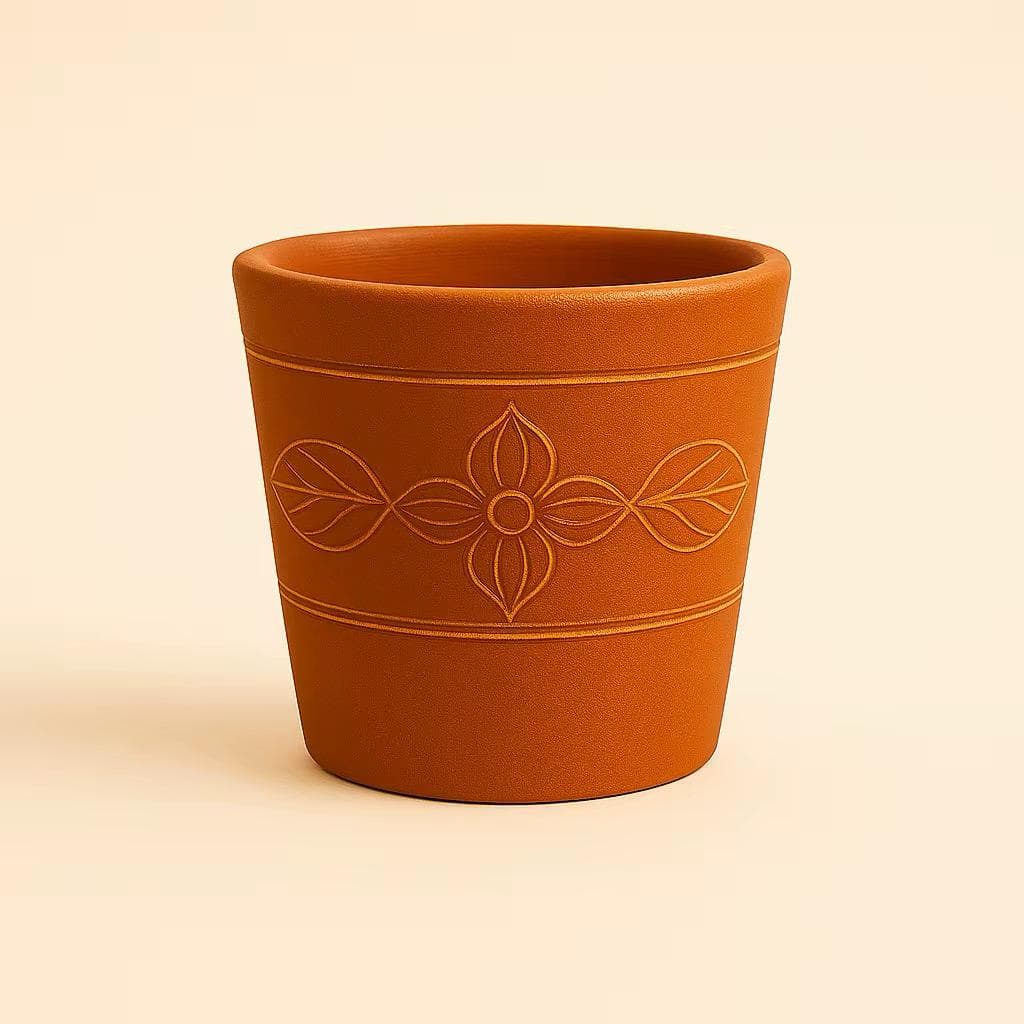 Pot de fleur en terre cuite fait main